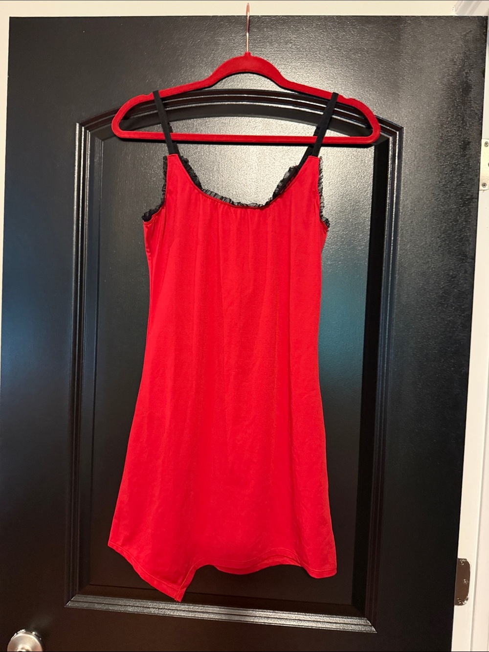 Forplay Red Slip Camisole with Black Trim